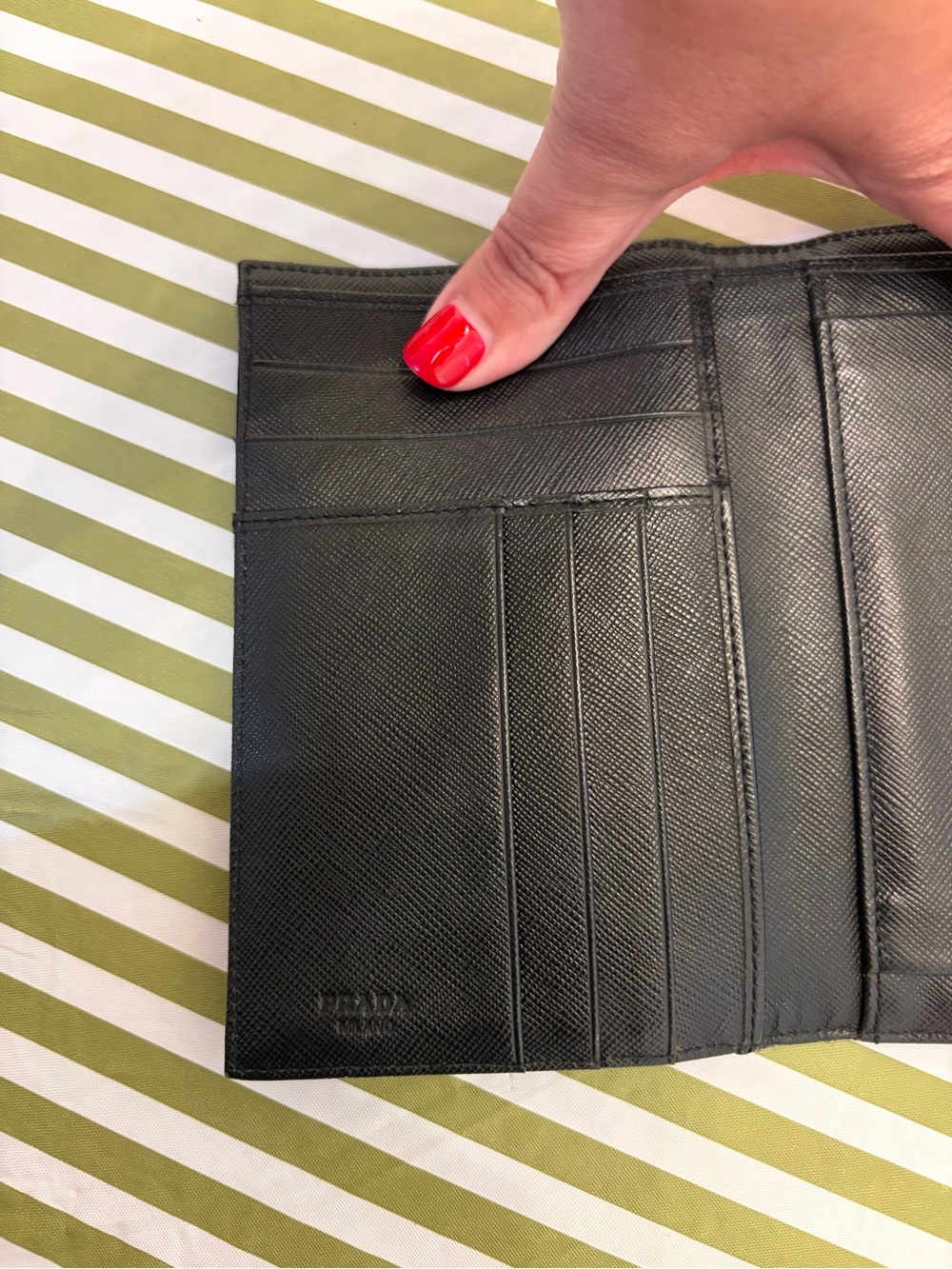 Prada Black Nylon Trifold Wallet - Picture 5 of 6